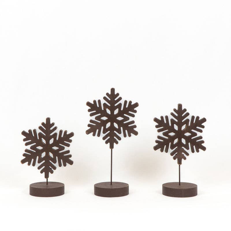 Shell Design Shop Set of 3 Wood Snowflakes w/ White Enameled Front – Design  Shop By Shell